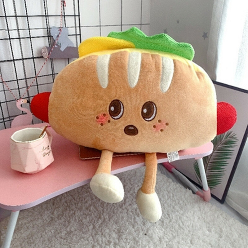 Funny Restaurant Doll Room Decoration Pillow Burger Fries Plush Toy Cute Chicken Leg Pillow Creative Gift