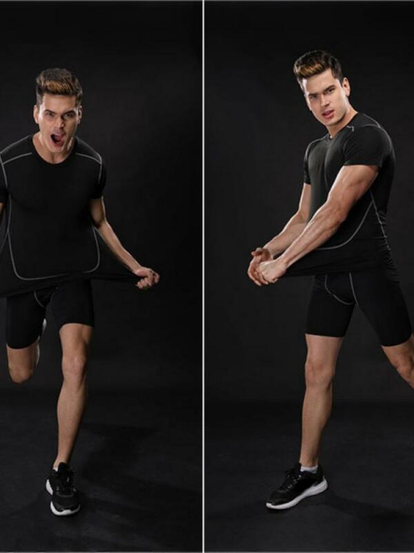 Hot-Verkauf Männer Sport Fitness Leggings Schnell Trocknend Eng Anliegende Reiten Feuchtigkeit Wicking Fünf-Punkt Fitness shorts
