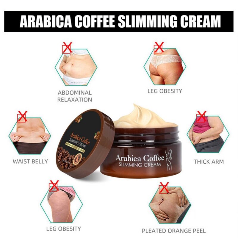 120g Coffee Slimming Cream Body Leg Arms Belly Shaping Cream Massage Abdomen Leg Waist Cream Slimming Cream