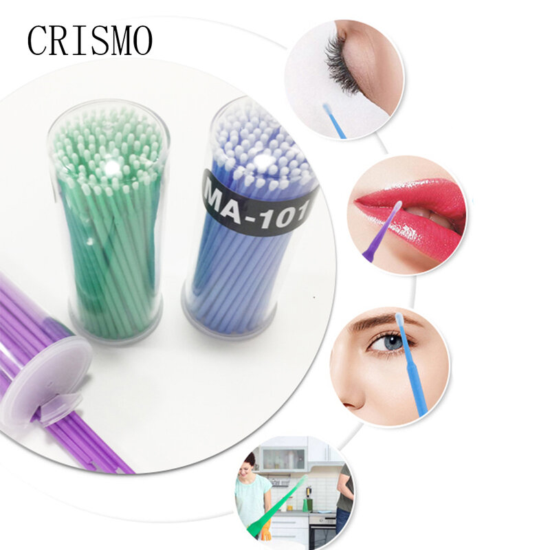 CRISMO-فرش رمش صغيرة يمكن التخلص منها ، 100 قطعة ، أداة وضع الماسكارا ، عصا ، فرش بكرة ، أدوات مكياج