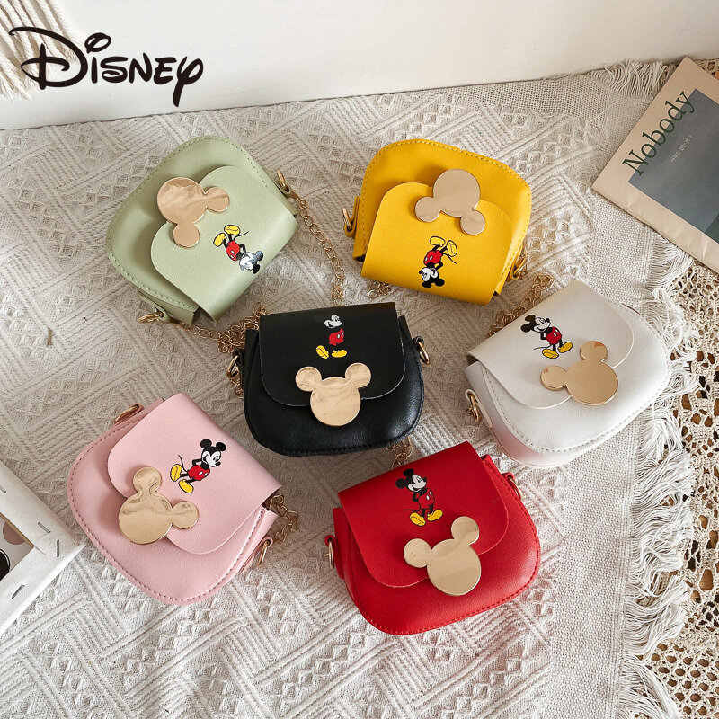 Disney-Bolso pequeño de dibujos animados de Mickey para niños, decoración creativa con cadena, 2021