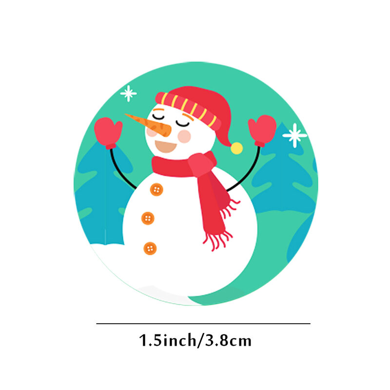 500Pcs Snowman Merry Christmasสติกเกอร์ซีลป้ายสำหรับXMASของขวัญกล่องแพคเกจคริสต์มาสป้ายสติกเกอร์ซีลเครื่องเข...