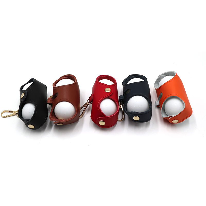 5 Colors Portable Golf Balls Holder Storage 2 Balls Leather Golf Pouch Carrier Golf Pouch Bag Ball Holder