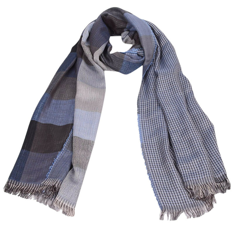 Winter Fashion Style Men Plaid Scarves Tassel Shawl Luxury Cashmere Warm Thick Lady Scarf Pashmina Scarves All-match Scarves
