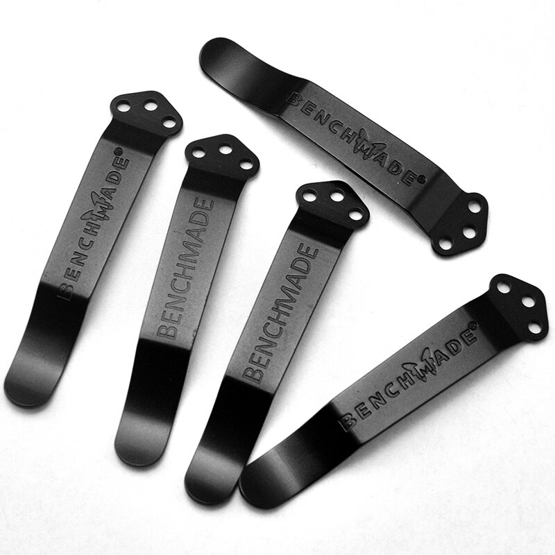 Griptilian Knife Titanium Pocket Clip - Black - 3 Holes Pocket Clips & Folding Knife Parts For Benchmade Pocket Clip