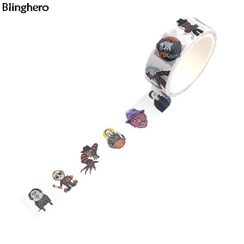 Blinghero 4 残酷なキラー 15 ミリメートル × 5m マイケルマイヤーズ和紙テープホラーマスキングテープ漫画粘着テープステッカーデカール BH0144