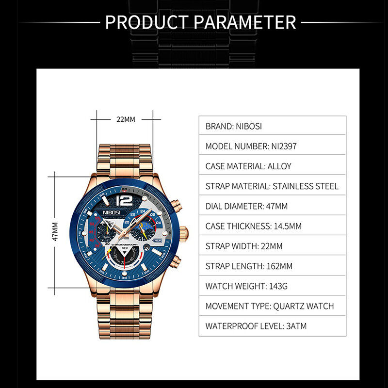 NIBOSI-reloj deportivo con seis indicadores para hombre, nuevo accesorio de pulsera de cuarzo, luminoso, resistente al agua, de negocios, 2021