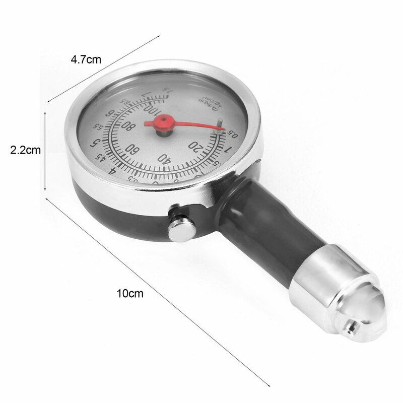 Medidor de presión de neumáticos de alta precisión para bicicleta y coche, medidor de presión Fetal, con Dial, color negro