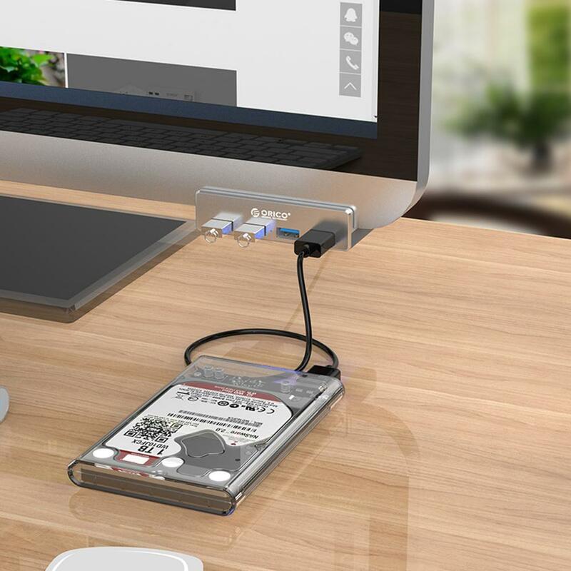 ORICO-HUB de 4 puertos USB 3,0 de aluminio MH4PU, adaptador divisor USB 3,0, tipo Clip externo, para escritorio, portátil, PC, Accesorios de ordenador