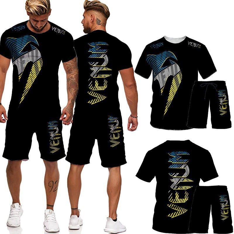 2021 الصيف كم قصير ثلاثية الأبعاد طباعة قميص شورتات للبحر الشارع الشهير عادية رجالي البدلة 2 قطع INCERUN الرجال هاواي مجموعات الطباعة