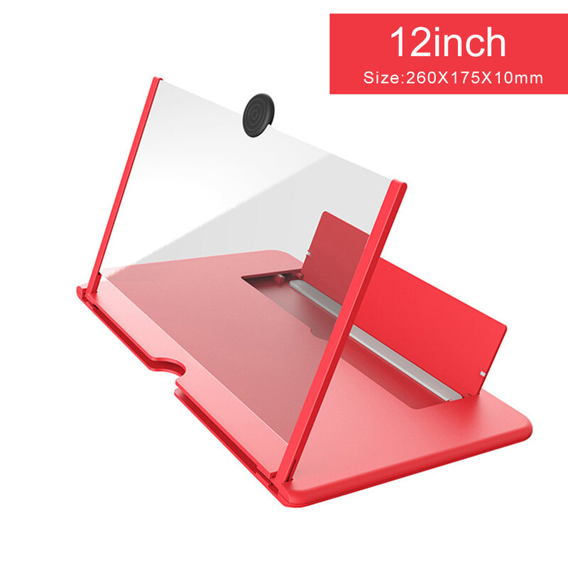 12 인치 3D 휴대 전화 화면 돋보기 HD 비디오 앰프 전화 스탠드 브래킷 접이식 데스크탑 눈 보호 전화 홀더