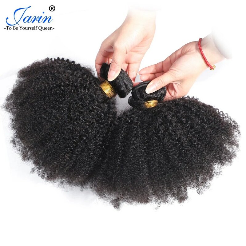 Афро кудрявые вьющиеся волосы, 3-4 пучка, удлинитель человеческих волос Remy для женщин, 8-20 дюймов, натуральный цвет, волосы Jarin, оптовая продажа