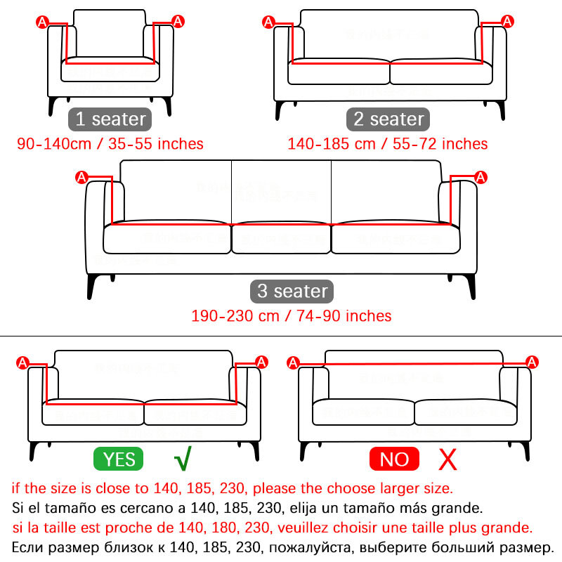 Housse de Protection Élastique pour Canapé et Fauteuil pour Salon, Compatible avec Chaise d'Angle pour 1, 2, 4 ou 4 Places