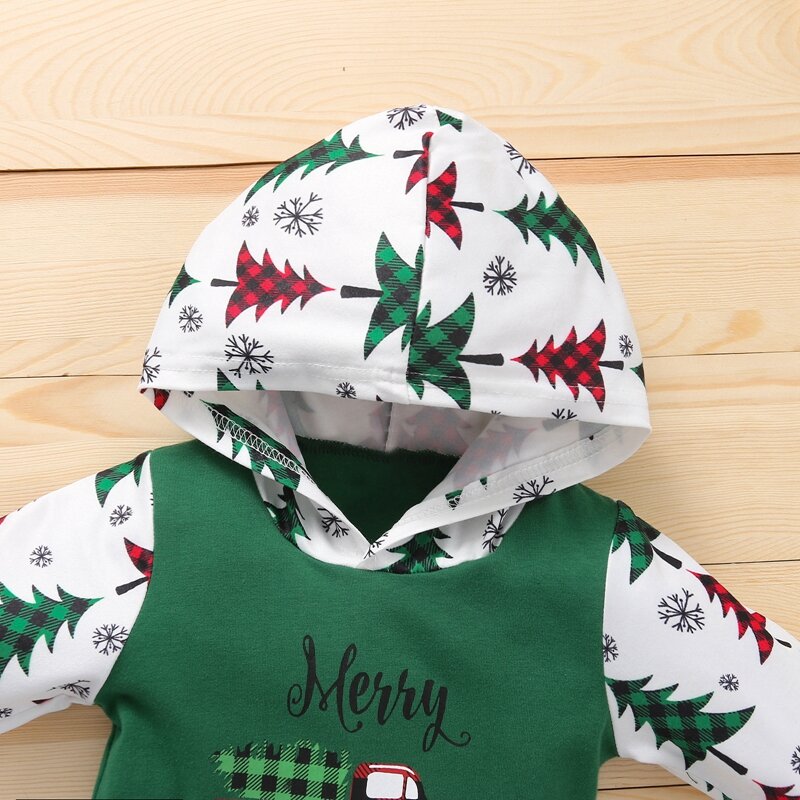 Комбинезон для новорожденных, детский костюм для мальчиков с рождественской елкой, одежда для маленьких девочек, комбинезон, комбинезон