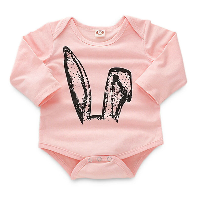 Комплекты одежды для новорожденных девочек, топ с мультяшным кроликом для маленьких девочек, Комбинезоны и штаны с принтом, осенняя одежда