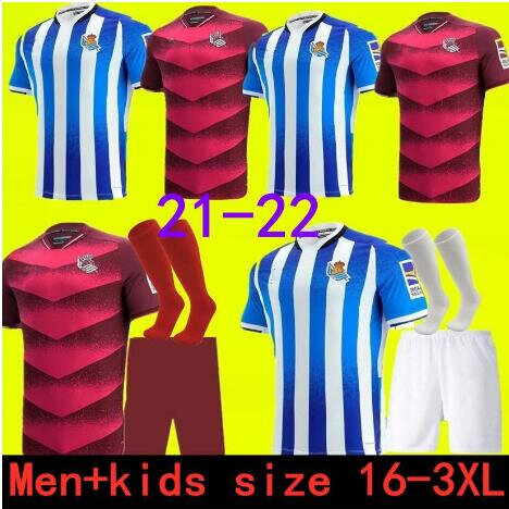 2021 nuevo 2022 real sociedad camisetas ISAK WILLIAN J OYARZABAL-Camiseta de la Real Sociedad para niños, kit de camisetas para adultos, calcetines cortos, 21, 22