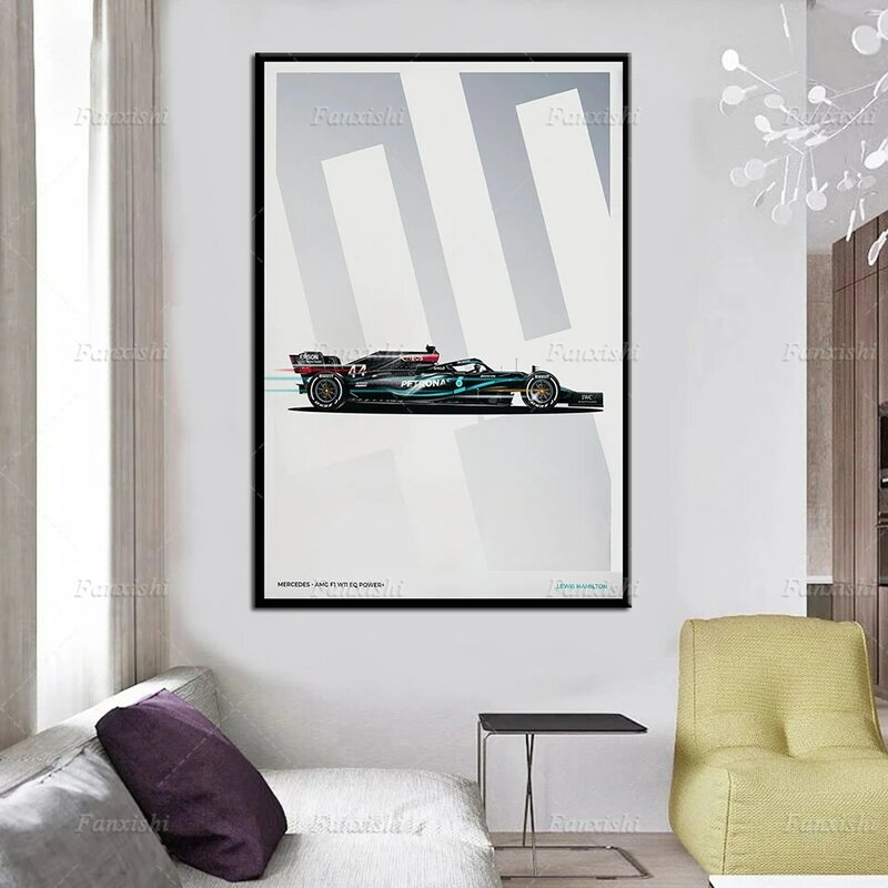 F1 moderno carro mercedes amg w11-legends f1 cartaz da arte da parede pintura em tela hd impressão modular imagem casa sala de estar decoração presente