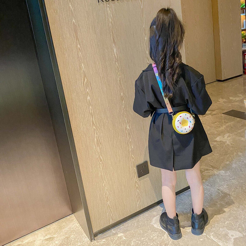 Детская милая сумка через плечо с пончиком, силиконовая детская сумочка конфетных цветов на молнии через плечо, украшение для дома и ухода з...