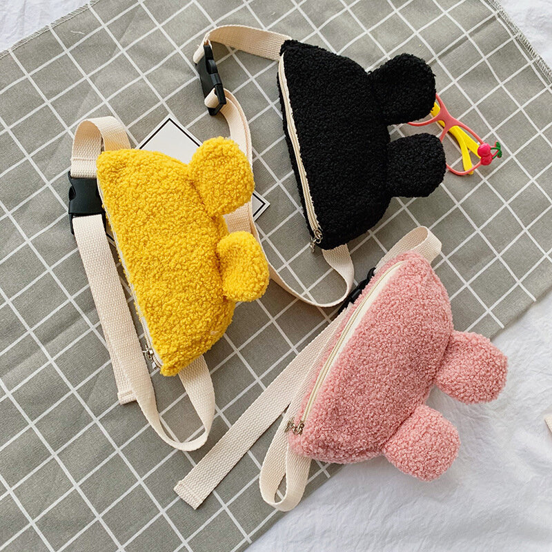 New children's cute fashion diagonal small bag boys and girls creative plush baby change accessory bag
