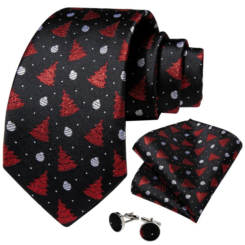 Christmas Party Ties สำหรับชาย8Cm กว้างสีดำ100% ผ้าไหมคอ Tie ชุดผู้ชายชุดของขวัญ DiBanGu