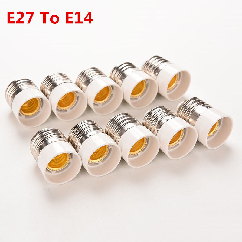 Адаптер цоколя для светильник пы E27 в E14, переходник из огнестойкого материала, 5 шт.