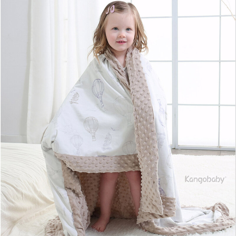 Kangobaby – couverture d'emmaillotage chaude multifonction pour bébé, 3 couches, épaisse, en coton, pois, # My Soft Life #, pour nouveau-né, automne et hiver