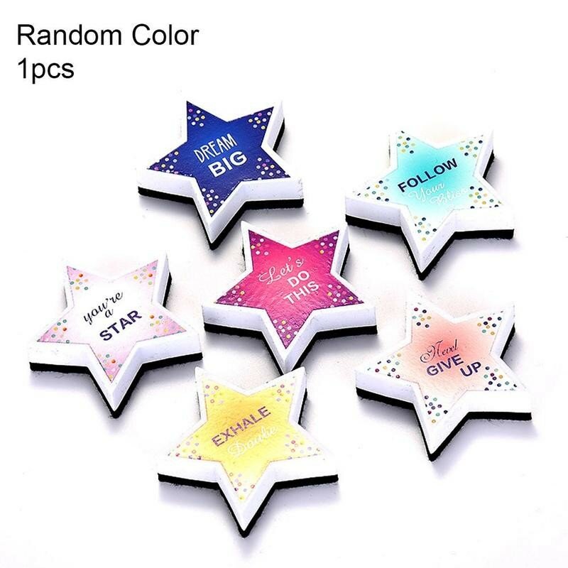 1pc Five-pointed Star Magnetic Chalkboard Eraser Multicolor Office Educational School And Cultural Blackboard Appliances Cl T6E5