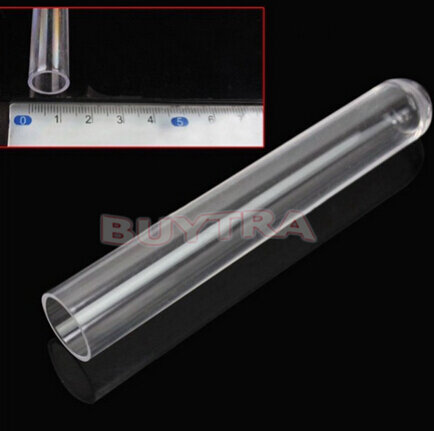Tubo de ensaio de plástico transparente, tubo de ensaio de plástico redondo com 10 peças 12x100mm para frasco de materiais de laboratório