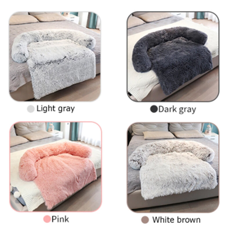 Winter Plush Dog Bed Warm Cat Bed Pad Removable Cover Dogs Bed with Zipper Washable Dog Cushion Sofa Bed Puppy Mat for Large Dog