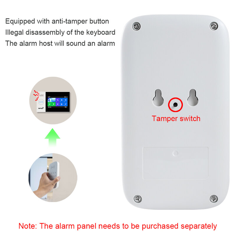Keypad Nirkabel 433MHz untuk Kit Sistem Keamanan Rumah Pintar untuk Panel Kontrol Host Alarm Kebakaran Pencuri Mendukung Tag RFID Melucuti Lengan