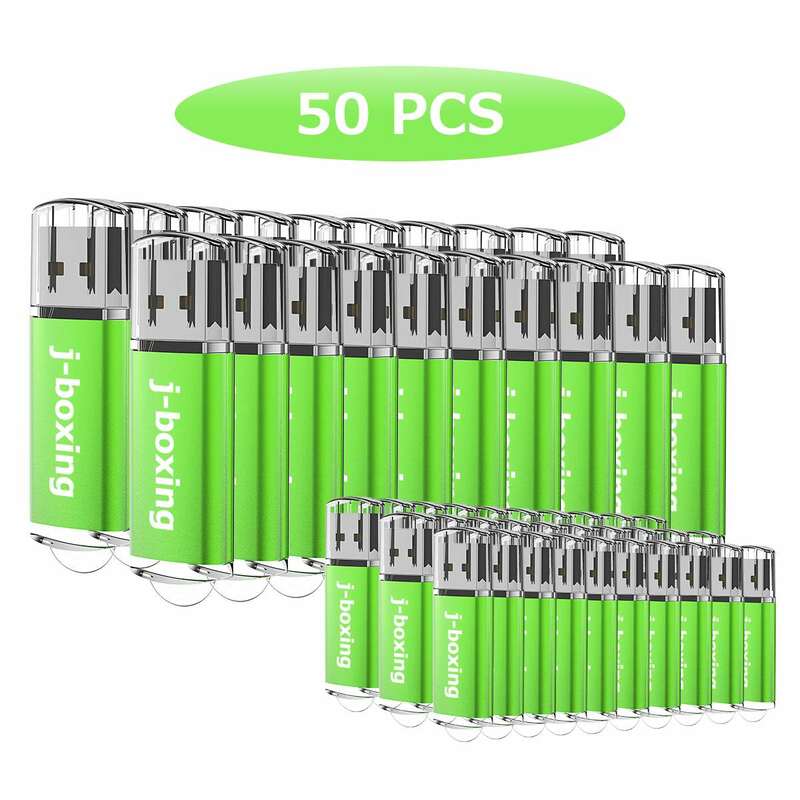 50PCS/LOT 32GB USB Flash Drives Rectangle Flash Pen Drive J-boxing Thumb Storage Memory Stick 8 Colours for PC Laptop Mac Tablet