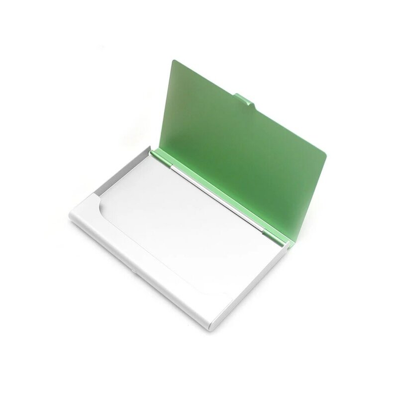 Tarjetero creativo de aleación de aluminio, cubierta de caja para tarjetas de crédito y de negocios, funda de Metal de Color sólido, cartera