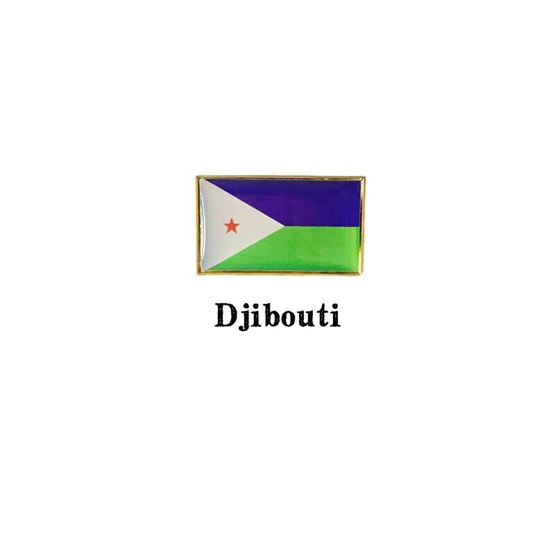 Bandera Nacional, Pin de solapa de Metal cuadrado Pin bandera insignia todo el mundo Dinamarca Yibuti Dominica Inglaterra Ecuador Egipto Estonia