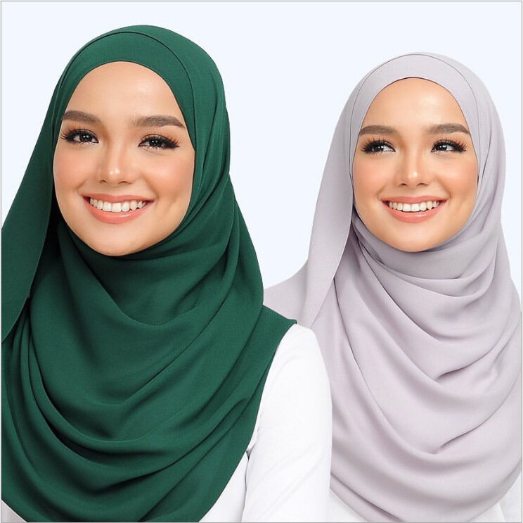 70X175Cm Đồng Bằng Bong Bóng Khăn Voan Nữ Hijab Bọc Chắc Chắn ColorShawls Đầu Hồi Giáo HijabsTurbanet Khăn Trùm Đầu Headwrap
