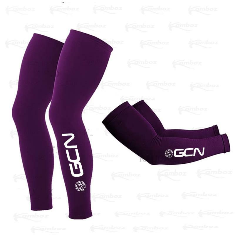 GCN-Calentadores de piernas profesionales para ciclismo, protección UV, transpirable, para correr, bicicleta de montaña, color negro, rojo, 2021