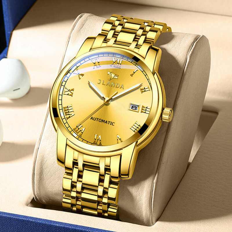 Orologio da uomo di lusso orologio automatico da uomo orologio da polso meccanico orologio da uomo impermeabile a due tonalità trasparente