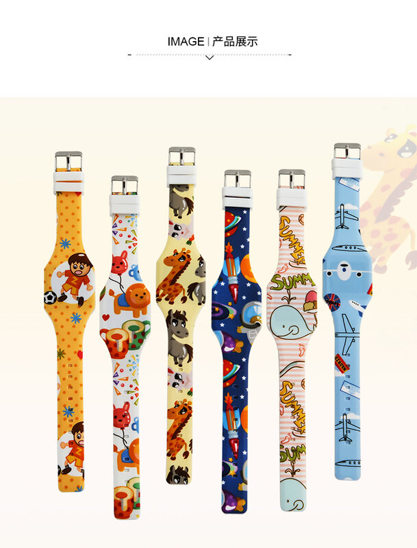 Relojes digitales de Flamenco para niños y niñas, pantalla LED con bonito diseño de dibujos animados