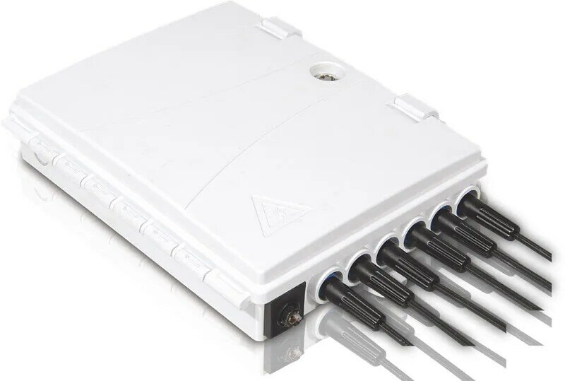 Boîte de terminaison de fibre FTTH 6 cœurs, boîte de séparation 6 ports boîte de séparation de fibre optique intérieure et extérieure FTB boîte ABS