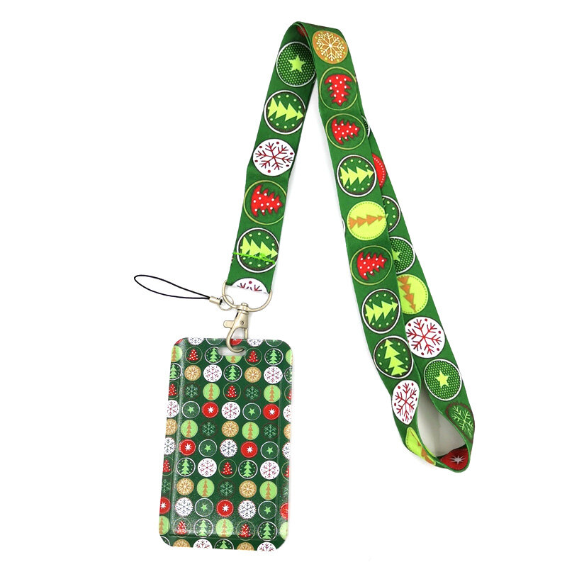Vrolijk Kerstfeest Mode Lanyard Id Badge Houder Bus Pass Case Cover Slip Bank Credit Kaarthouder Strap Kaarthouder