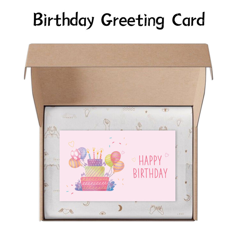 30 Teile/paket Rosa Danke Karte für Geburtstag Geschenk Paket Dekoration "Happy Birthday" Dank Karte Handmade DIY Nette papier
