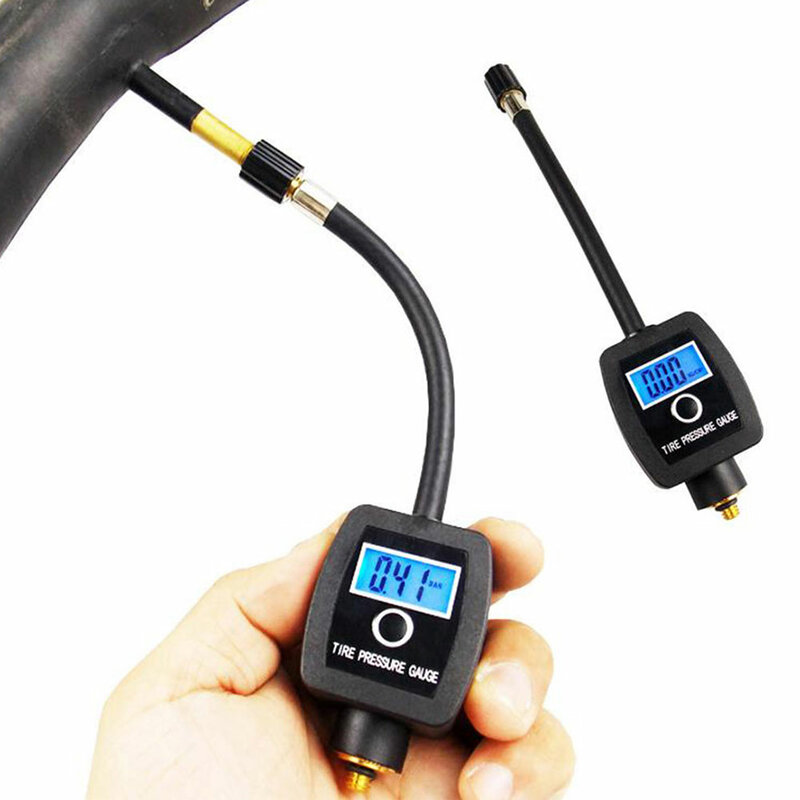 LCD Digital Bicycle High Accuracy Tire Air Pressure Gauge Mini Bike Air Tire Meter Measurement For Presta Valve/Schrader Valve