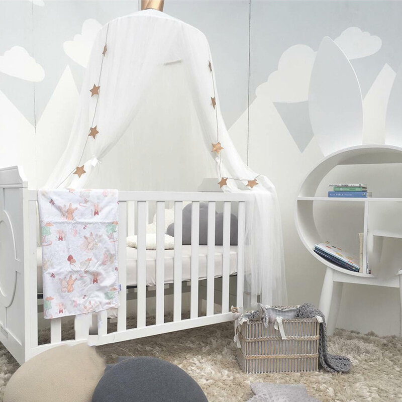 Cortina decorativa para quarto de bebês, tenda, mosquiteiro, cobertura, coroa, rede, decoração, princesa