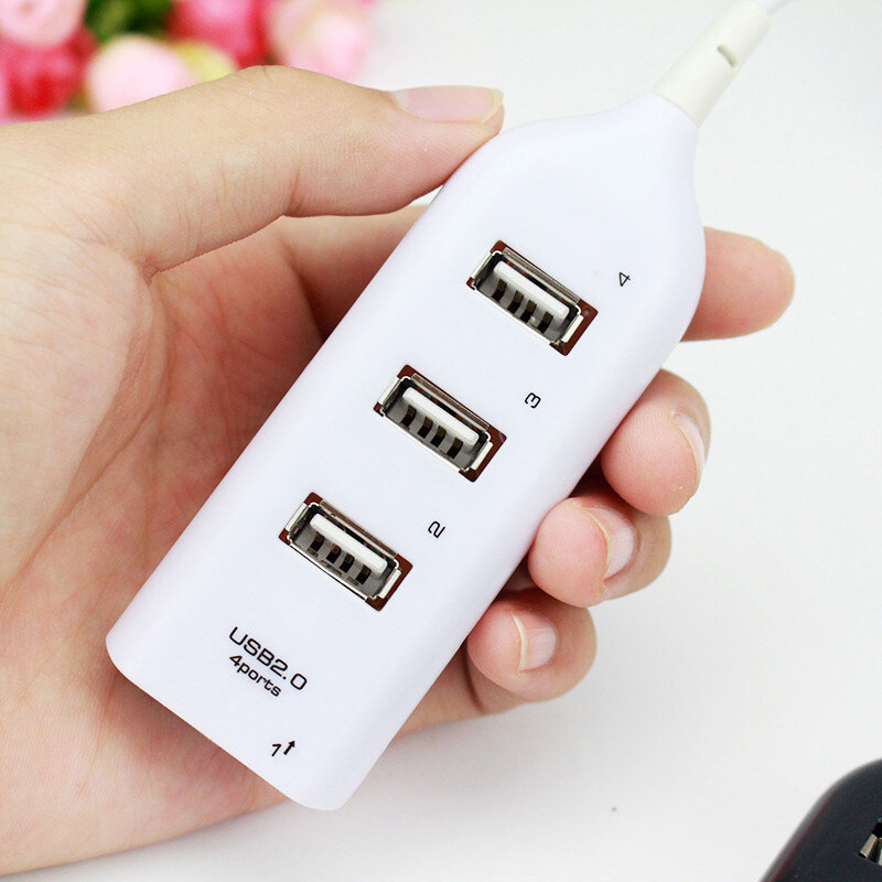 1PC High Speed Universal USB Hub 4 Port USB 2.0 Hub With Cable Mini Hub Socket Pattern Splitter Cable Adapter For Laptop PC