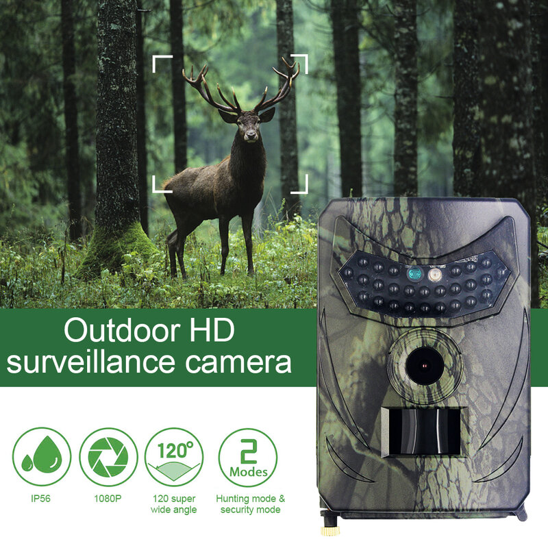 PR-100C Hunting Camera Infrared Night Vision HD 1080P Camcorder Mini Portable Waterproof Camera for Outdoor Wildlife Game