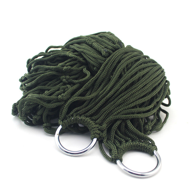 Amaca da esterno grassetto verde militare cintura a rete corda da legare amaca da campeggio corda di nylon amaca singola forniture da campeggio.