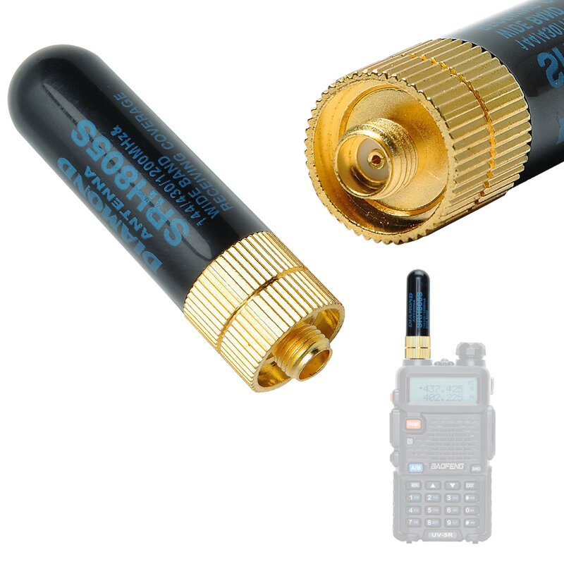 Diamond – walkie-talkie Mini sma-femelle VHF UHF double bande, antenne SRH-805S pour Baofeng UV-5R UV-82 UV-S9