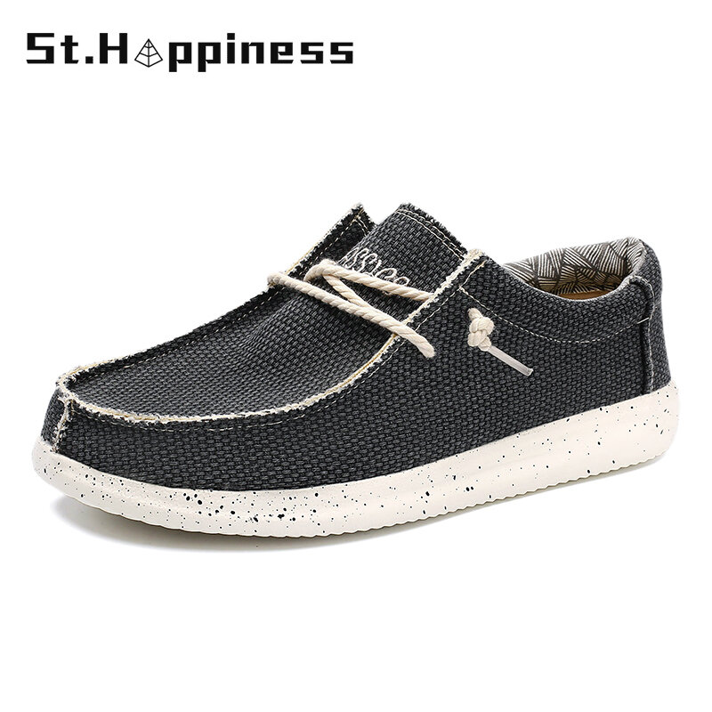 2021 New Summer Men's Canvas Shoes Lightweight Breathable Soft Slip-on Casual Shoes Fashion Beach Vacation Loafers Big Size 48