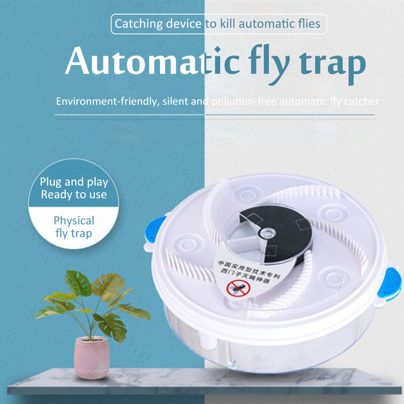 Electric fly trap, automatic USB mosquito killer can repel insects, rotating control device, suitable for hotel families