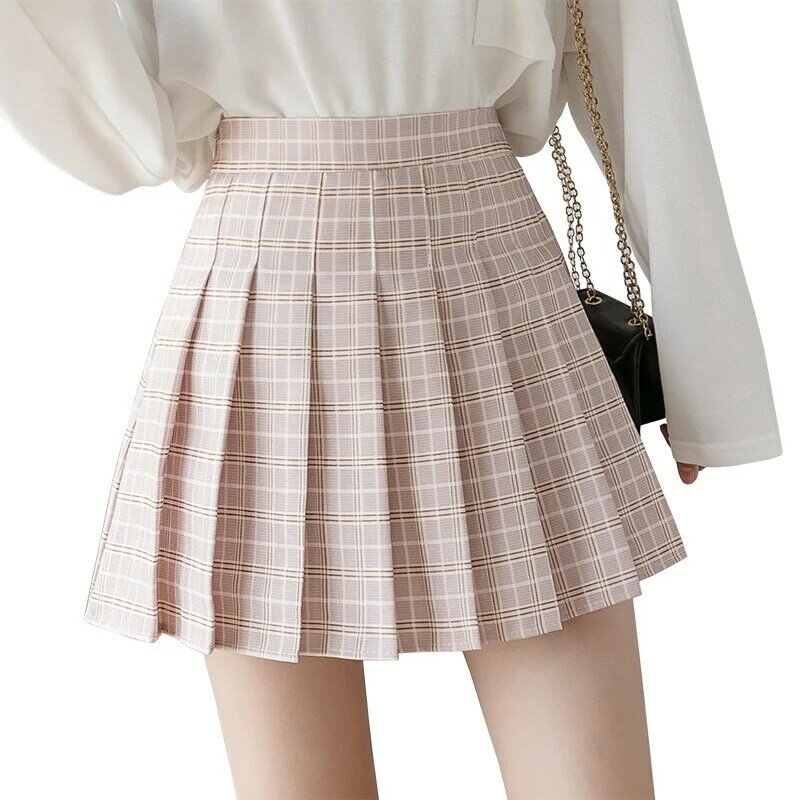 Летняя розовая юбка-карандаш А-силуэта для студенток, короткая плиссированная юбка для девочек
