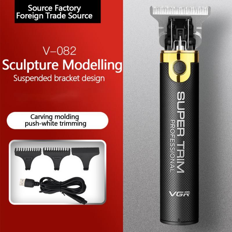 VGR nueva llegada USB recargable Clipper pelo maquinilla eléctrica para cortar el pelo sin afeitadora cortapatillas 0mm hombres Barbero Máquina para cortar cabello